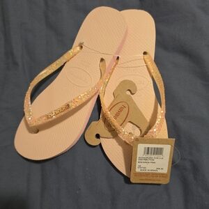 Havaianas Sparkle Pink Flip Flops